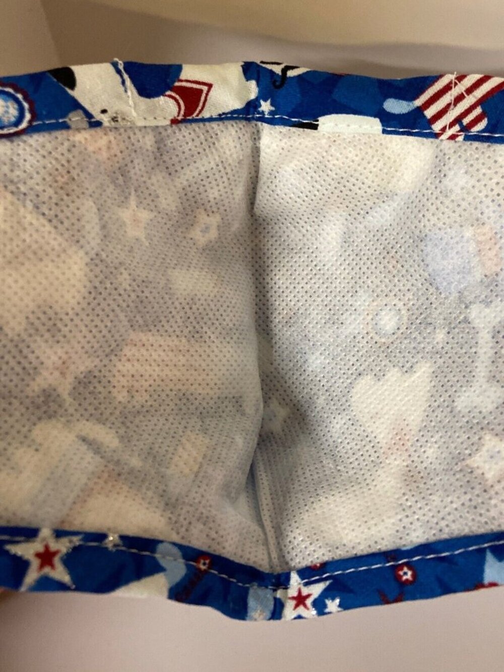 Handmade Patriotic Dog Adjustable Adult Face Mask XL Blue Red White - Picture 4 of 4
